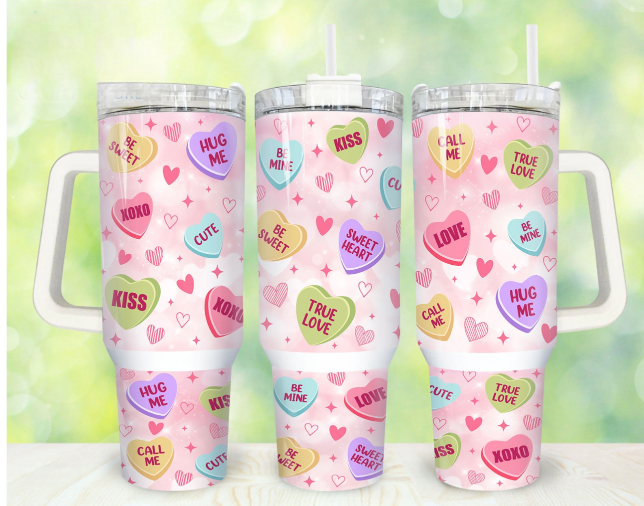 Candy Hearts 40 oz Tumbler Preorder 4 wk tat