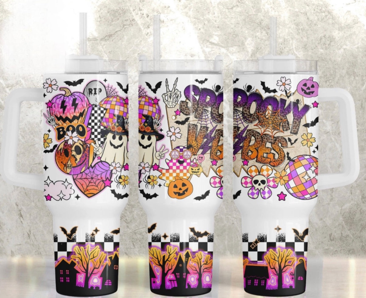 Spooky Vibes 40 oz Tumbler Preorder 4 wk tat