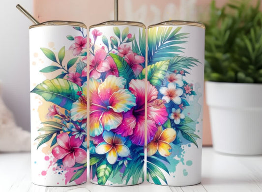 Tropical Flowers Tumbler