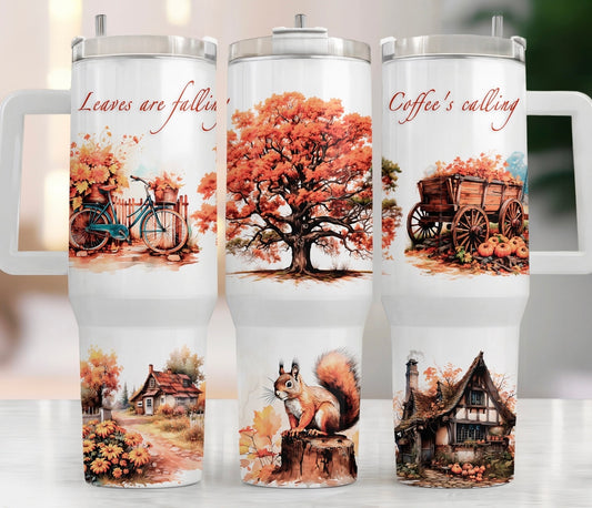 Leaves Falling 40 oz Tumbler Preorder 4 wk tat