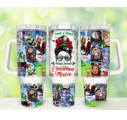 Christmas Movies 40 oz Tumbler Preorder 4 wk tat