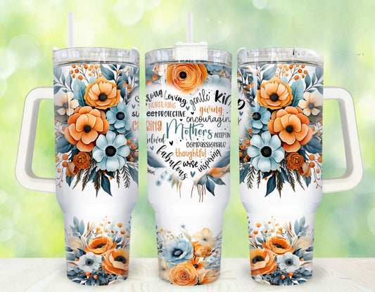 Mothers heart 40oz Tumbler Preorder 4 wk tat