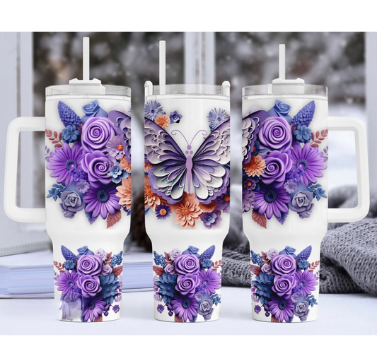 Curled Butterfly 40 oz Tumbler Preorder 4 wk tat