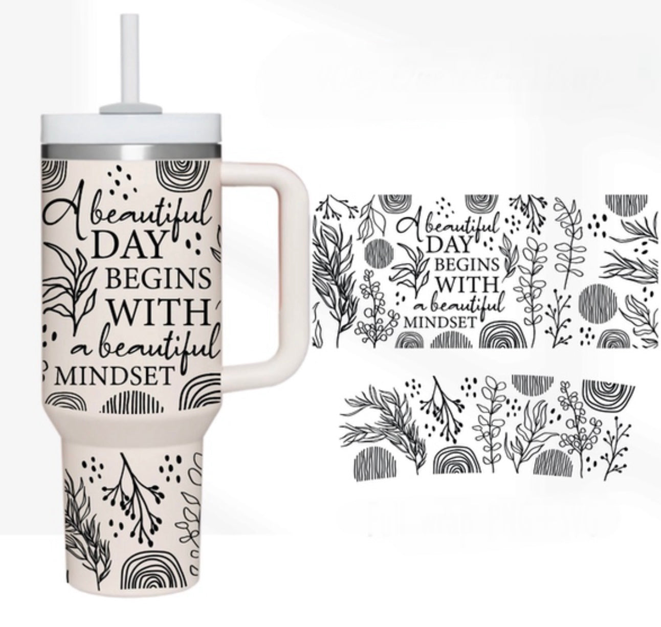 Beautiful Mindset 40 oz Tumbler Preorder 4 wk tat