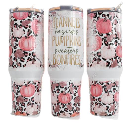 Flannels and Pumpkins 40oz Tumbler Preorder 4 wk tat