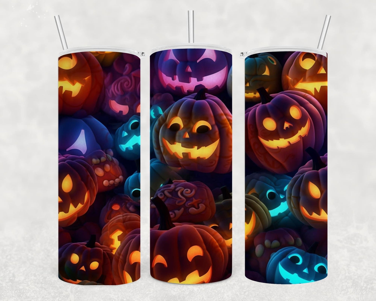 Neon Pumpkins Tumbler