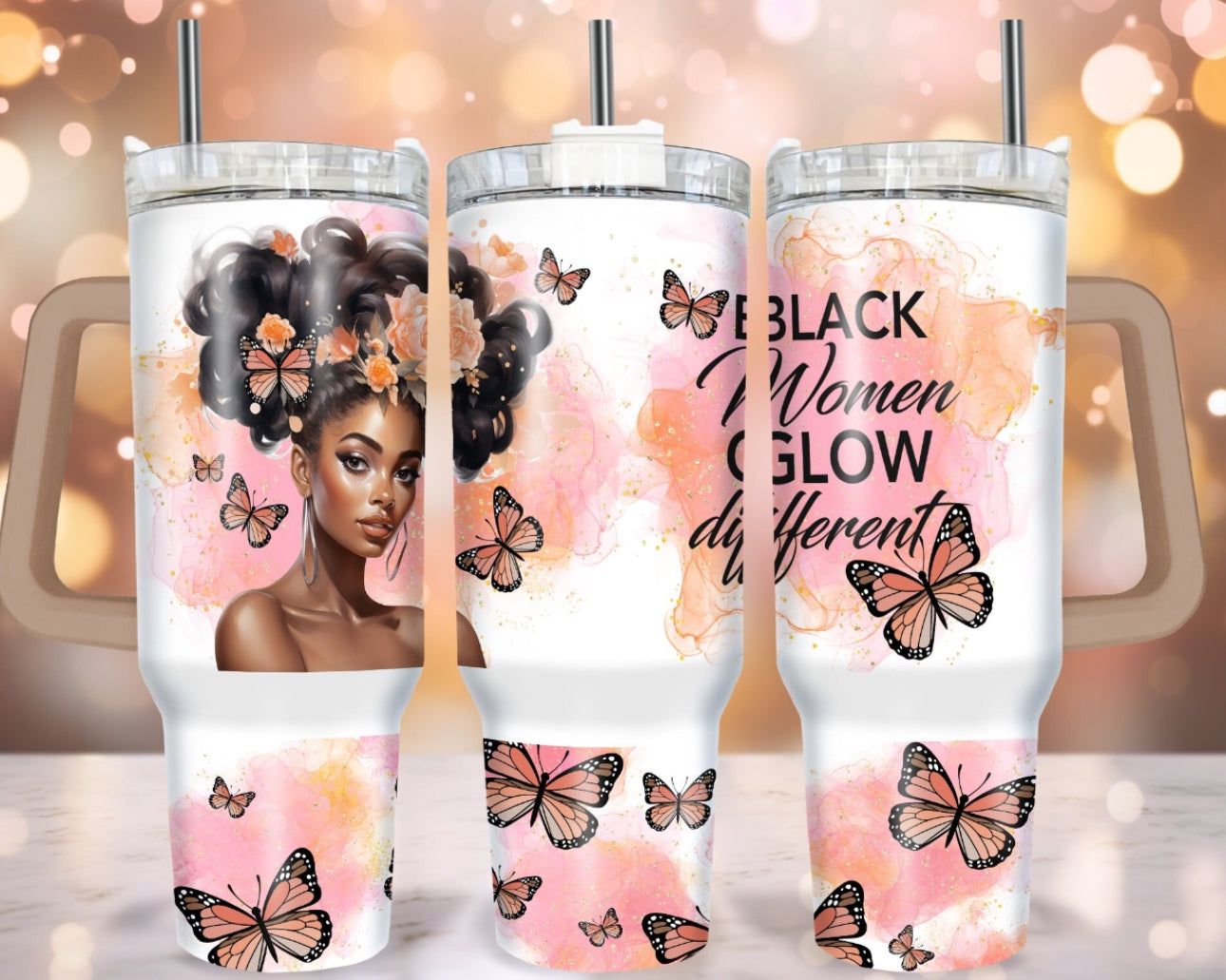 Black Women Glow 40 oz Tumbler Preorder 4 wk tat