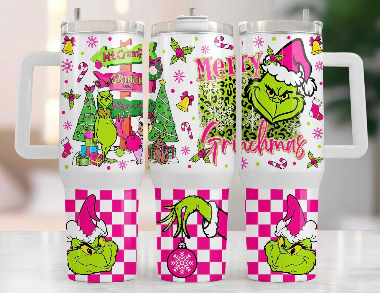 Pink Christmas 40 oz Tumbler Preorder 4 wk tat