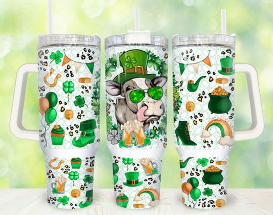 St. Patrick Cow 40 oz Tumbler Preorder 4 wk tat