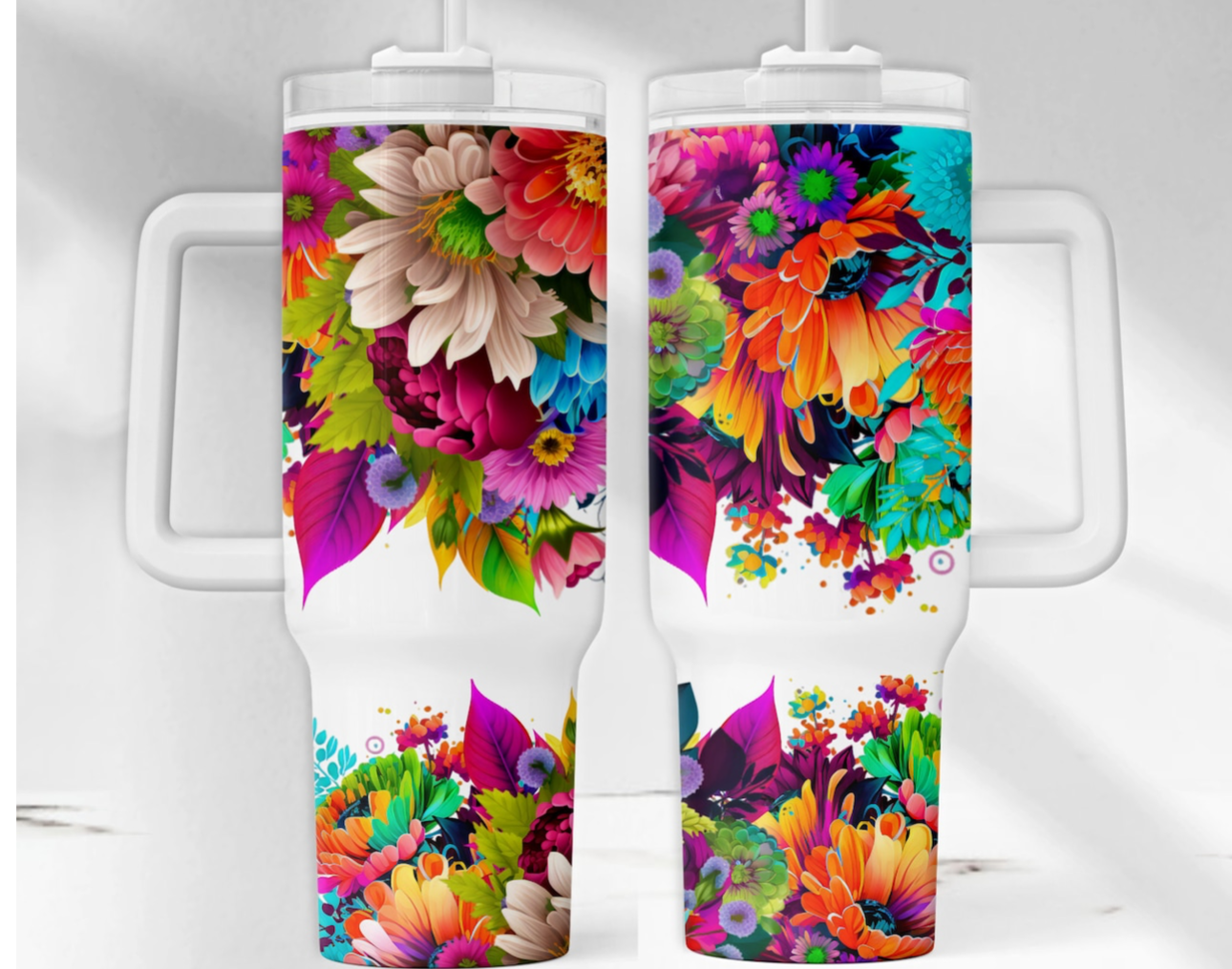 Bold Floral 40 oz Tumbler Preorder 4 wk tat