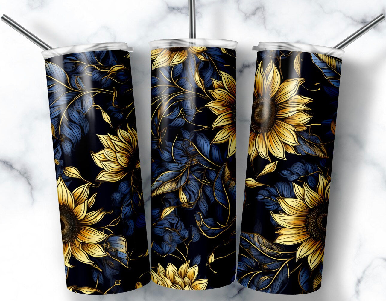 Blue Sunflowers Tumbler