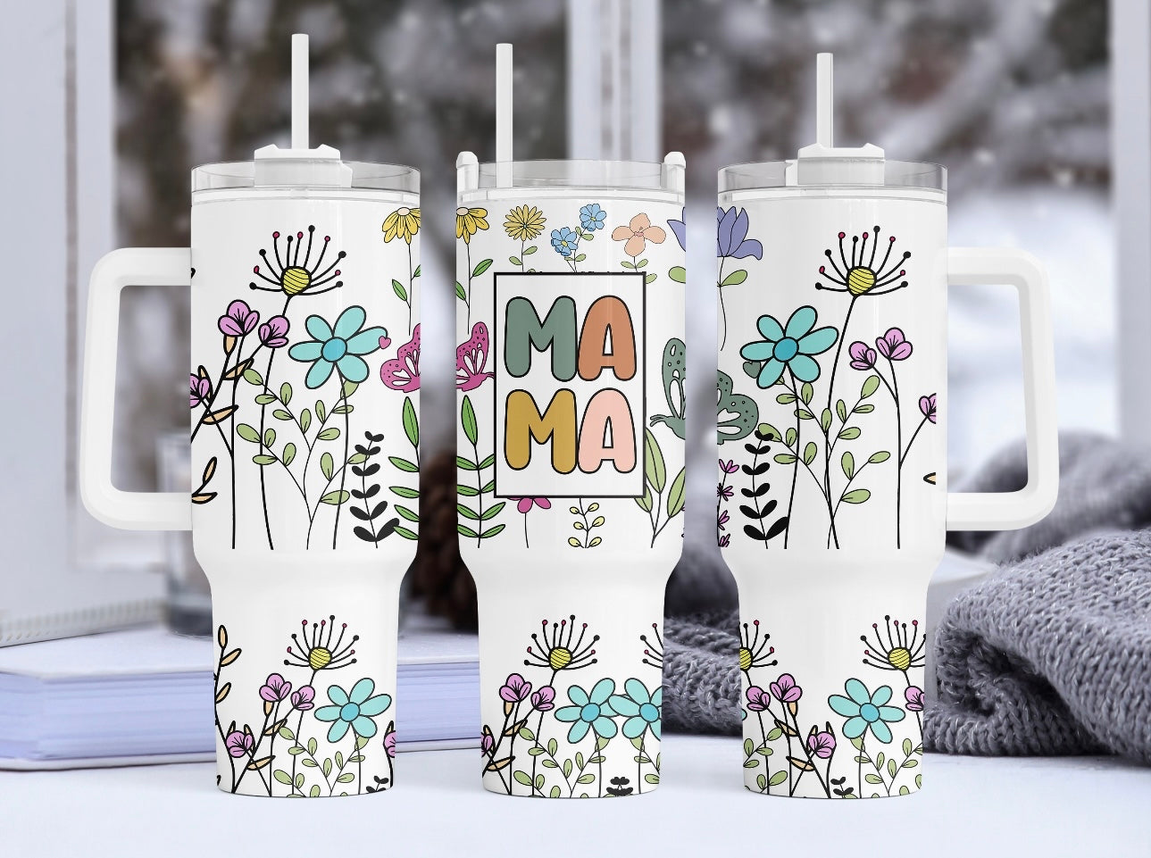 Mama Colorful 40 oz Tumbler Preorder 4 wk tat