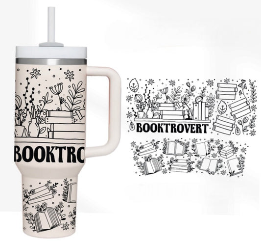 Booktrovert 40 oz Tumbler Preorder 4 wk tat