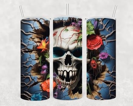 Bust Out Blue Skull Tumbler