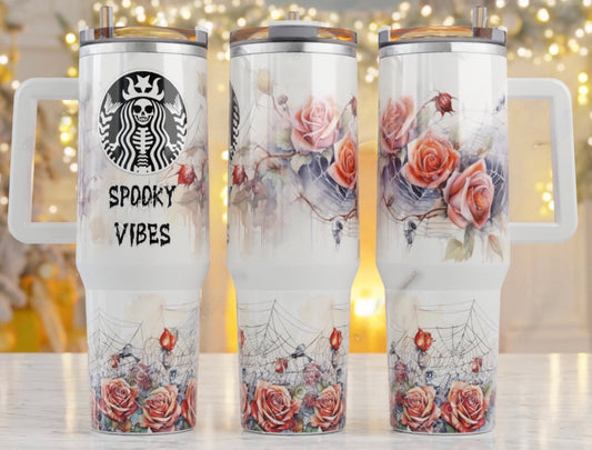 Spooky Vibes 40 oz Tumbler Preorder 4 wk tat