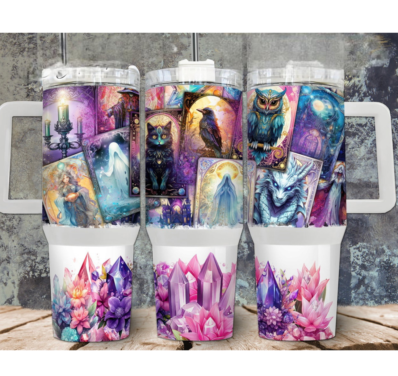 Cards And Crystals 40 oz Tumbler Preorder 4 wk tat