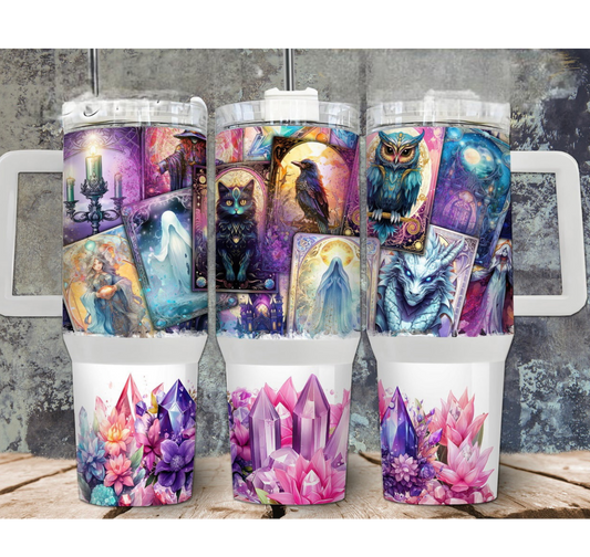 Cards And Crystals 40 oz Tumbler Preorder 4 wk tat