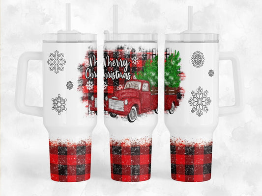 Christmas Plaid 40 oz Tumbler Preorder 4 wk tat