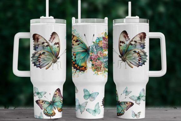 Butterflies 40 oz Tumbler Preorder 4 wk tat