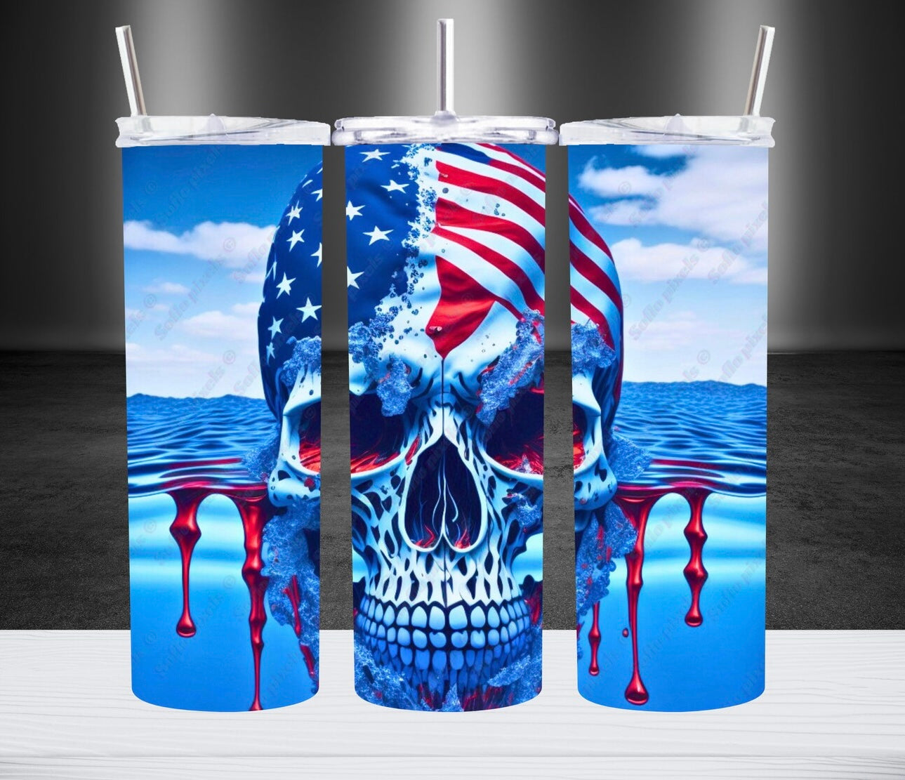 Americana Skull Tumbler