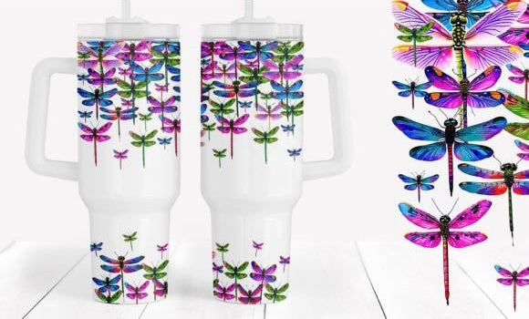 Dragonflies 40 oz Tumbler Preorder 4 wk tat