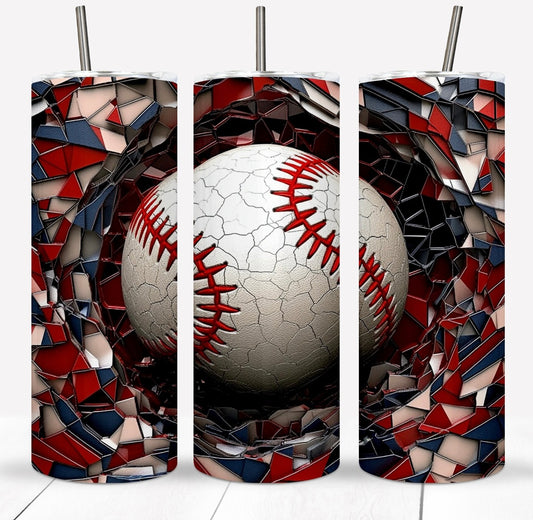 Breaking Glass Baseball Tumbler