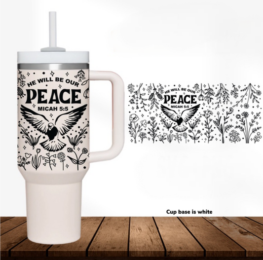 Peace 40 oz Tumbler Preorder 4 wk tat