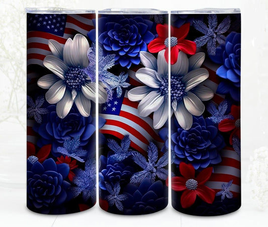 Americana Floral Tumbler