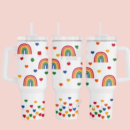 Rainbow Love 40 oz Tumbler Preorder 4 wk tat