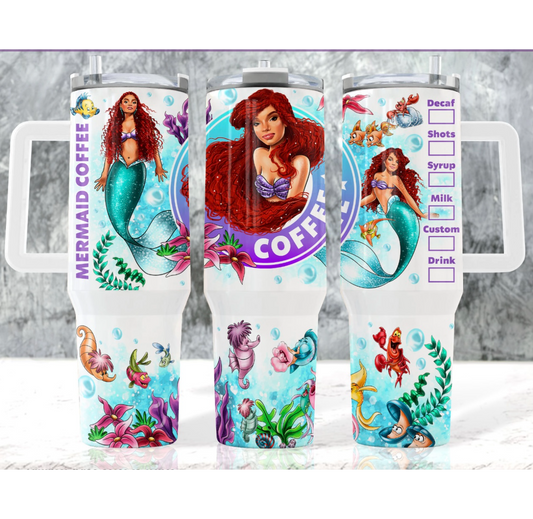 Mermaid 40 oz Tumbler Preorder 4 wk tat