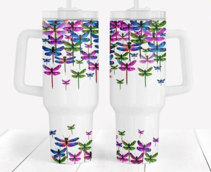 Dragonflies 40 oz Tumbler Preorder 4 wk tat