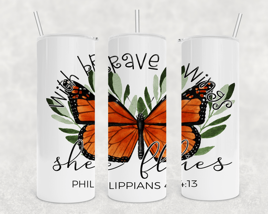 Brave Butterfly Tumbler-Stay Foxy Boutique, Florissant, Missouri