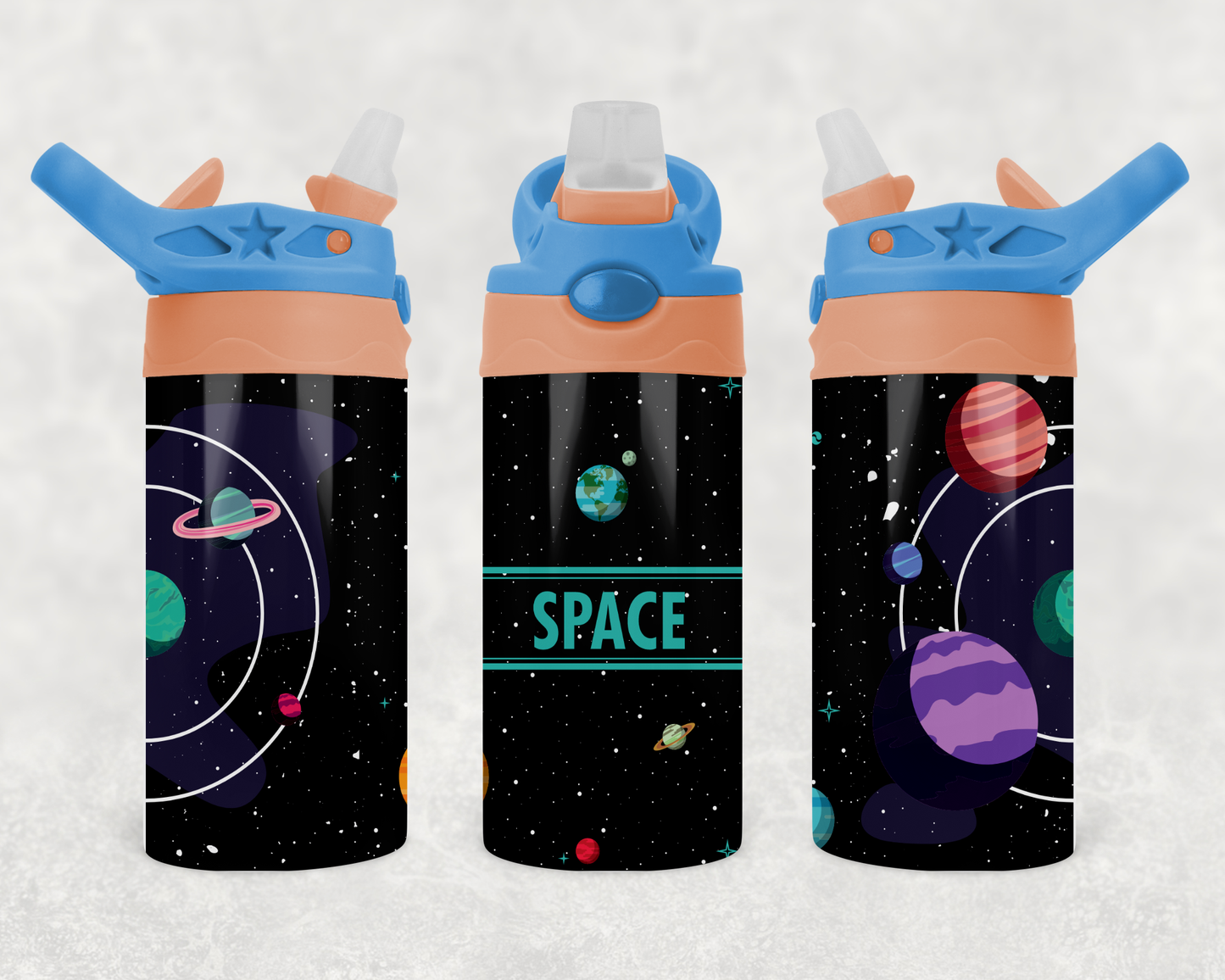 Space Sippy Cup or Kids Water Bottle