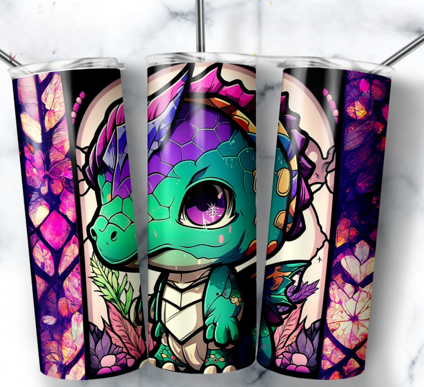 Stained Glass Dragon Tumbler