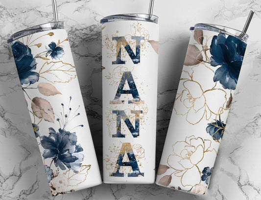 Blue Flower Nana Tumbler