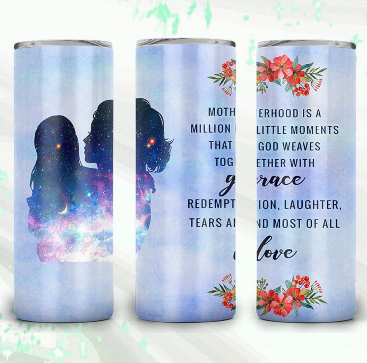 Motherhood (girl mom) Tumbler