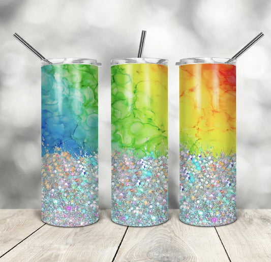 Rainbow Sparkle Tumbler-Stay Foxy Boutique, Florissant, Missouri