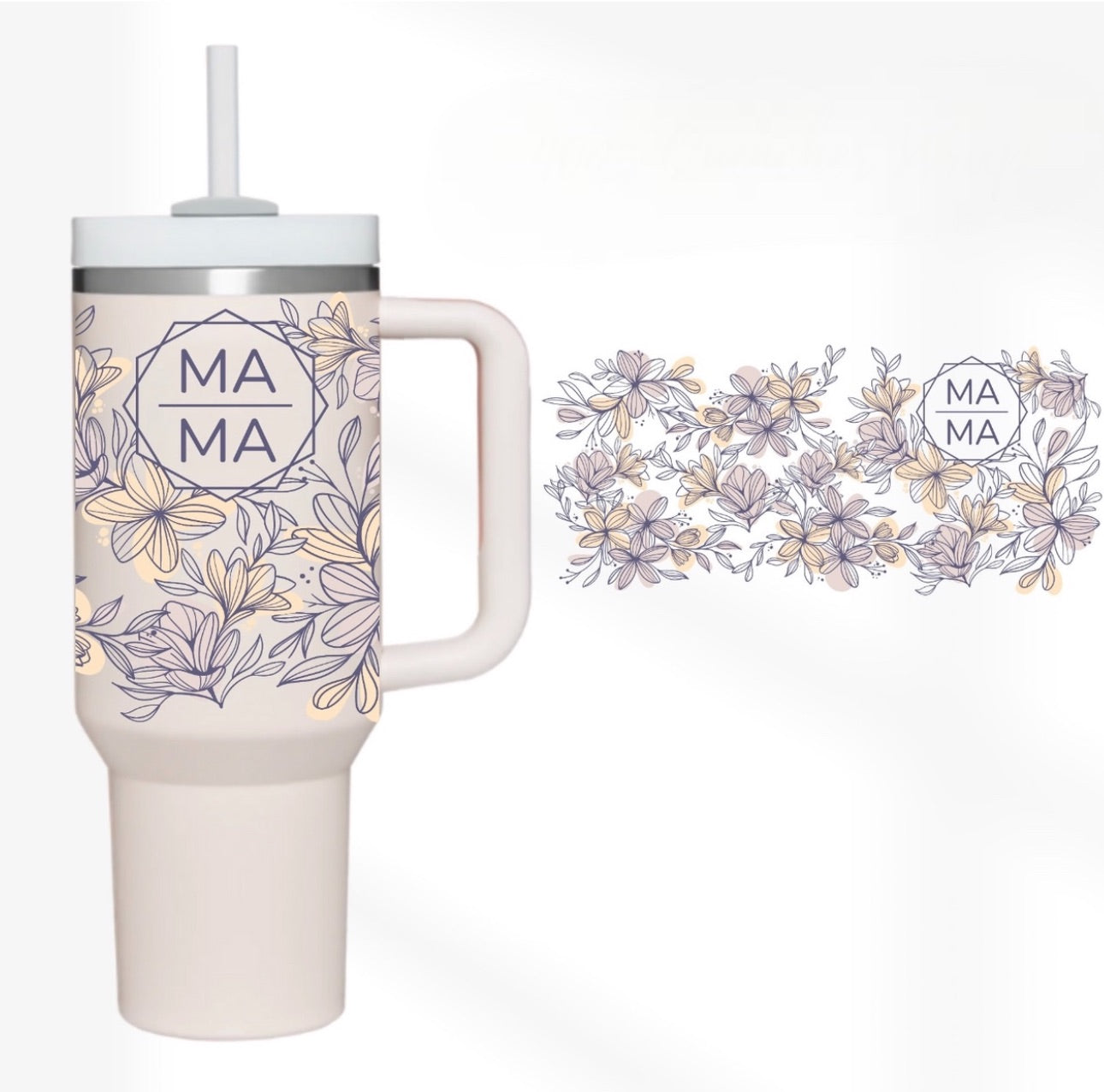 Mama Floral 40 oz Tumbler Preorder 4 wk tat