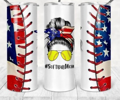 America SoftBall Mom Tumbler