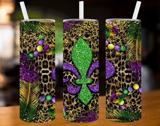 Sparkle Mardi Gras Tumbler