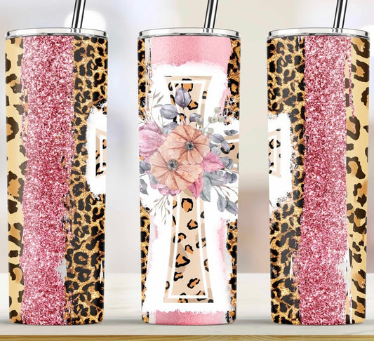 Leopard Cross Tumbler