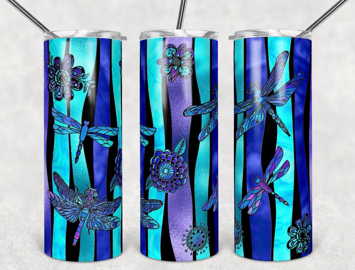 Blue Dragonfly Tumbler