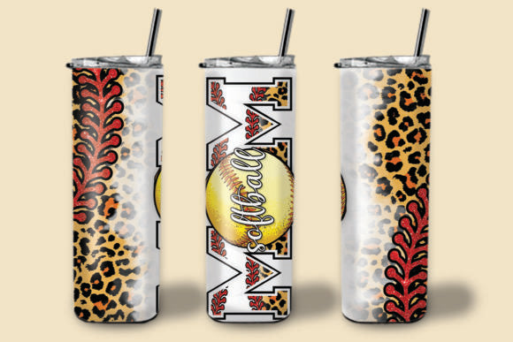 Softball Mom Animal Print  Tumbler