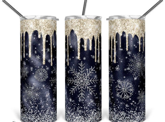 Blue Drip of Snow Tumbler-Stay Foxy Boutique, Florissant, Missouri