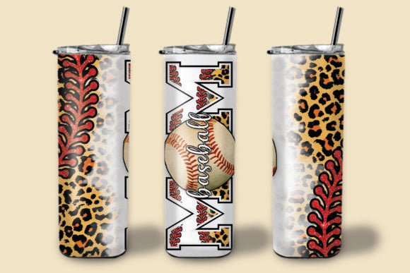 Baseball Mom Animal Print Tumbler