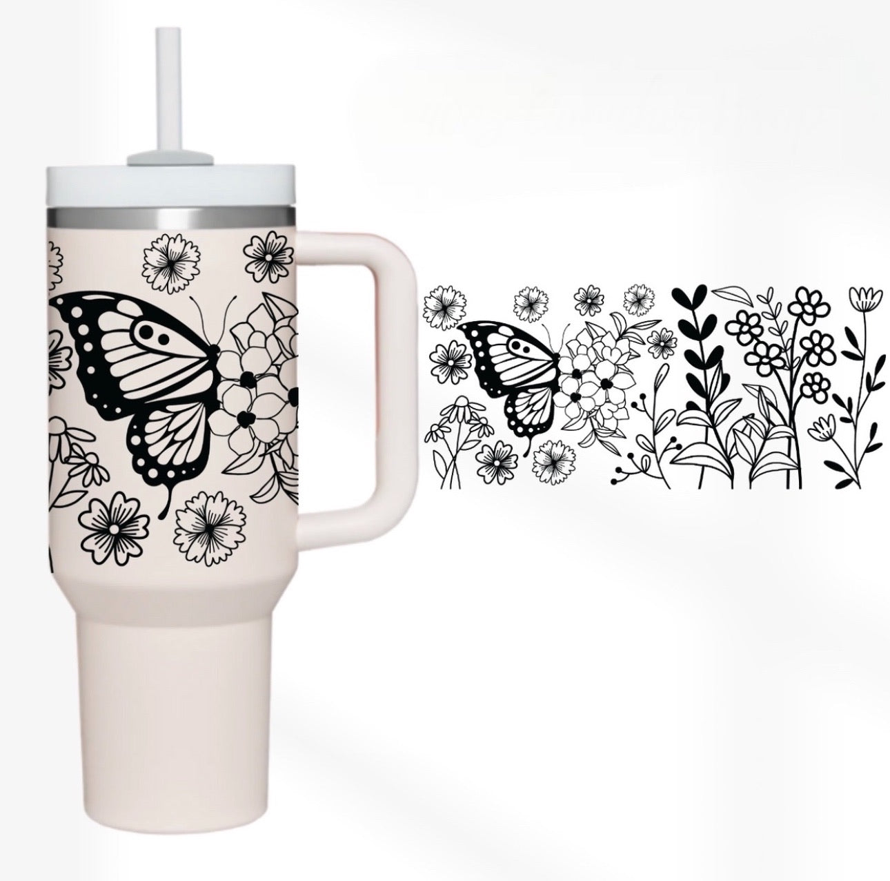 Butterfly 40 oz Tumbler Preorder 4 wk tat