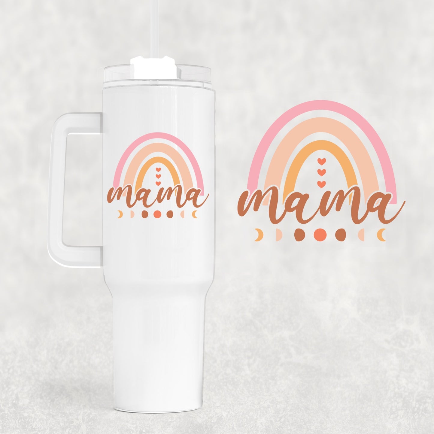 Mama Rainbow 40 oz Tumbler Preorder 4 wk tat