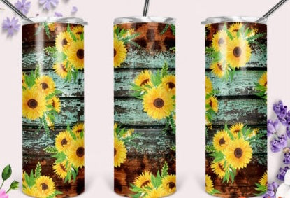 Animal Print Sunflower Tumbler