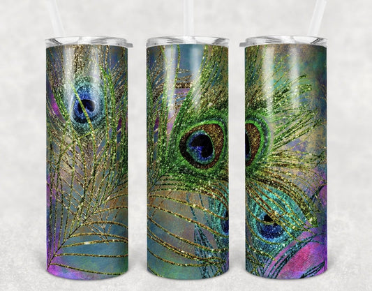 Glitter Peacock Tumbler-Stay Foxy Boutique, Florissant, Missouri