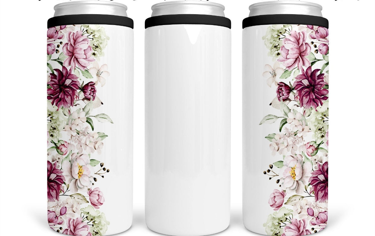 Floral CAN COOLER (can Add Name)